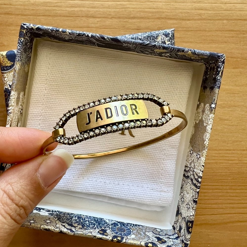 Christian Dior Metal Crystal J'Adior Bracelet Gold